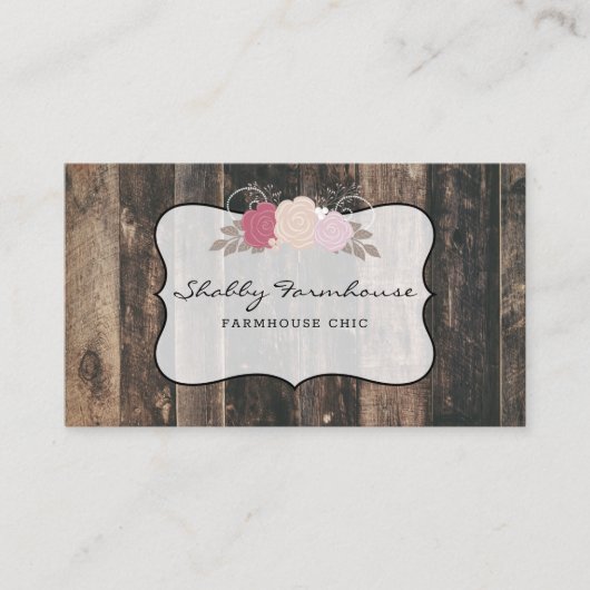 ウッドカントリー素朴ファームハウスバラスクリプト 名刺 (正面)