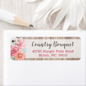 ウッドカントリー素朴ファームハウスバラ差出人住所 ラベル (インサイチュ)