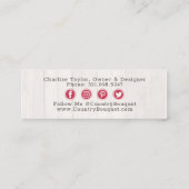 ウッドカントリー素朴ファームハウスフローラソーシャルメディア スキニー名刺 (裏面)