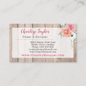 ウッドカントリー素朴ファームハウスフローラバラエレガント 名刺 (裏面)