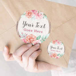 ウッドカントリー素朴ファームハウスフローラバラブティック ラウンドシール