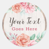 ウッドカントリー素朴ファームハウスフローラバラブティック ラウンドシール (正面)
