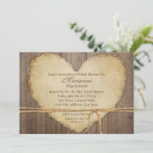 ウッドカントリー素朴ファームハートブライダルシャワー 招待状 (スタンド正面)