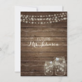 ウッドカントリー素朴メイスンジャーブライダルシャワー 招待状 (裏面)