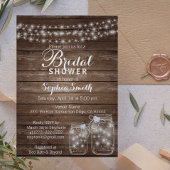 ウッドカントリー素朴メイスンジャーブライダルシャワー 招待状
