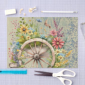 ウッドカート塗り潰し明るいカラフル春の花 薄葉紙 (クラフト)