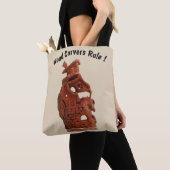 ウッドカーバートートオールプのまわりにリントデザイン トートバッグ (クローズアップ)