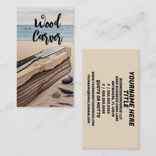 ウッドカーバー 名刺 (正面/裏面)