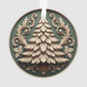 ウッドカービングスタイルのクリスマスオーナメント 2025 オーナメント (裏面)