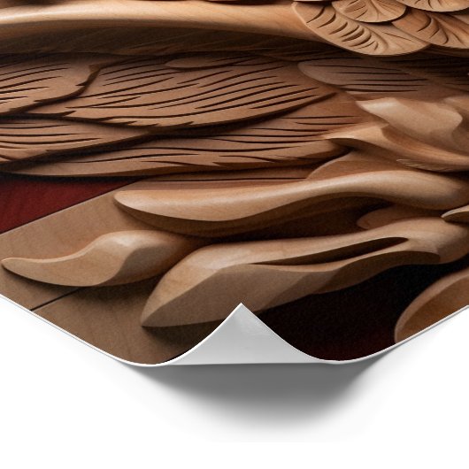 ウッドカー素晴らしビングアメリカ国旗、ハゲワシ ポスター (角)