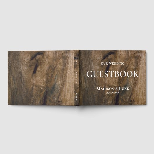 ウッドカ素朴スタムウェディングゲストブック ゲストブック (全面)