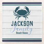 ウッドカ素朴ニファミカスタムリーコースタル ガラスコースター (正面)