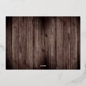 ウッドガール素朴フォトファースト聖餐式 – 金ゴールド 箔招待状 (裏面)