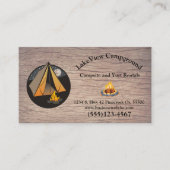 ウッドキャビン素朴キャンプグラウンドバケーションレンタル 名刺 (正面)