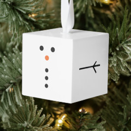 ウッドキューブ 雪だるま クリスマス オーナメント