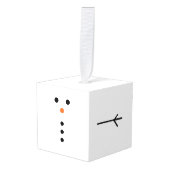 ウッドキューブ 雪だるま クリスマス オーナメント (正面アングル)