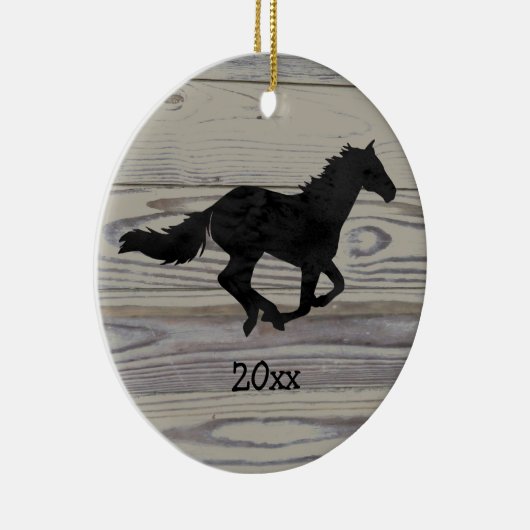ウッドギャロ素朴ッピング馬の水の色シルエット セラミックオーナメント (右)