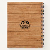 ウッドクック素朴ブックパーソナライズされたファミリーレシピ ノートブック (裏面)