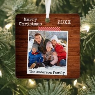 ウッドクラフト素朴テープインスタントフォトスタイル メタルオーナメント