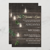 ウッドクリスチャン宗教結婚式招待状 招待状 (正面/裏面)