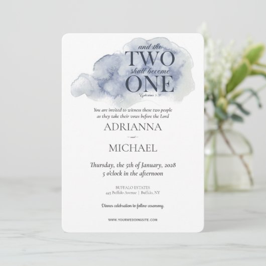 ウッドクリスチャン2つの水の色の青になる 招待状 (スタンド正面)