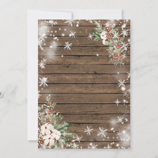 ウッドクリスマス引っ越し祝いパーティーパーティーホームスウィートホーム 招待状 (裏面)