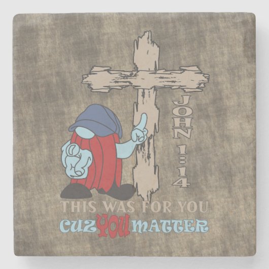 ウッドクロスキューズマティージョン1 14 ストーンコースター (正面)