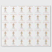 ウッドクロスホワイト&赤面バプティスバイブル ラッピングペーパー (フラット)