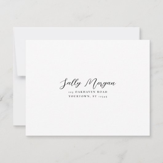 ウッドクロス素朴スクリプエレガントトバプテスマRSVPカード 出欠カード (裏面)