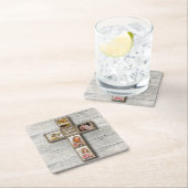 ウッドクロス素朴ファーストコミューニオンフォト – Coaster スクエアペーパーコースター (インサイチュ)