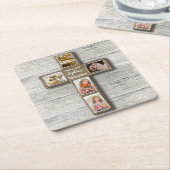 ウッドクロス素朴ファーストコミューニオンフォト – Coaster スクエアペーパーコースター (アングル)