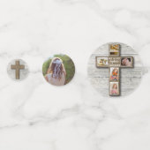 ウッドクロス素朴ファースト・ホーリー・コミュニオンフォト コンフェッティ (正面)