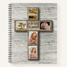 ウッドクロス素朴ファースト・ホーリー・コミュニオンフォト ノートブック