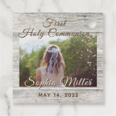 ウッドクロス素朴ファースト・ホーリー・コミュニオンフォト フェイバータグ (裏面)
