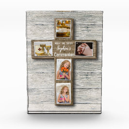 ウッドクロス素朴ファースト・ホーリー・コミュニオンフォト フォトブロック