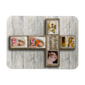 ウッドクロス素朴ファースト・ホーリー・コミュニオンフォト マグネット (横)