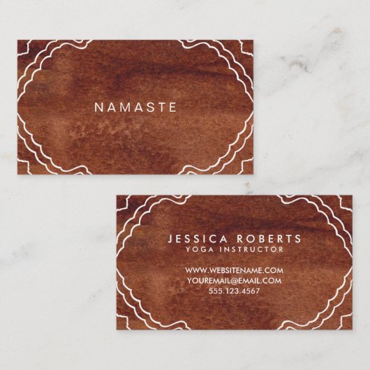 ウッドグフェイクレインヨガカッコいい先生 名刺 (正面/裏面)