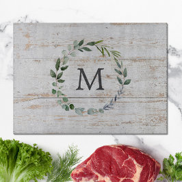 ウッドグモノグラムの素朴リーンリーフリース カッティングボード