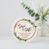 ウッドグリーン フォリアジ ハンドレタリング QRコード ウェディング 招待状 (スタンド正面)