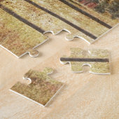 ウッドグレインウエスタンカントリー初期のファームレッドバーン ジグソーパズル (側面)