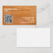 ウッドグレインオークスタイルセブンカスタムラインQRコード 名刺 (正面/裏面)