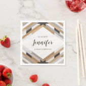 ウッドグレインコラージュニュートラルカスタムパーティーナプキン スタンダードカクテルナプキン (インサイチュ)