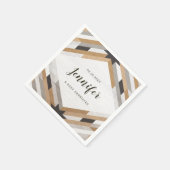 ウッドグレインコラージュニュートラルカスタムパーティーナプキン スタンダードカクテルナプキン (角)