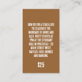 ウッドグレインスタグアンドドーチケット 名刺 (裏面)