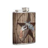 ウッドグレインテキサス州スターカウボーイ西カントリーピストル フラスク (右)