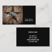 ウッドグレインテキサス州スターカウボーイ西カントリーピストル 名刺 (正面/裏面)