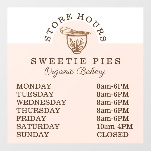 ウッドグレインベーカリースタンドミキサーストア時間 ウィンドウサイン (シート)