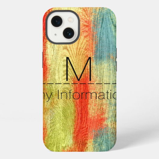 ウッドグレインモノグラム iPhoneケース (裏面)