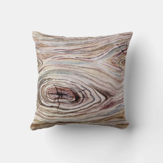 ウッドグレイン素朴ウォーターカラーカントリーシック クッション (裏面)