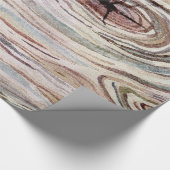 ウッドグレイン素朴ウォーターカラーカントリーシック ラッピングペーパー (角)